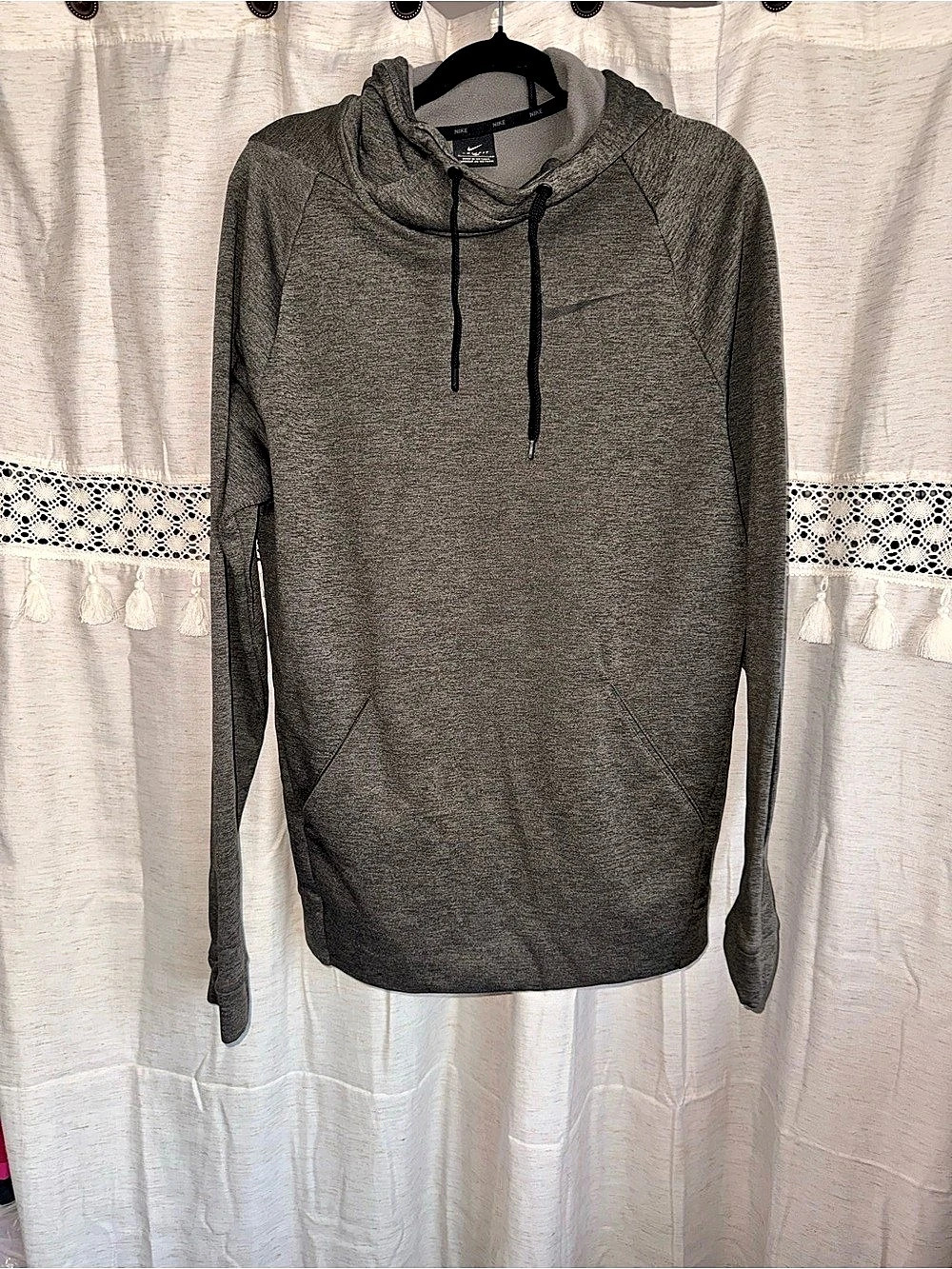 Nike Dri-FIT Funnel Neck Hoodie Gray Small